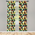 thumbnail image 3 of Ambesonne Vintage Curtains, Rhombus Pattern Grunge, Pair of 28"x84", Multicolor, 3 of 5