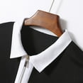 thumbnail image 6 of QingYiHua Mens Color Block Polo Shirts Short Sleeve Zipper Turndown Collar Shirts with Pocket Casual Shirts 2025 Summer Trendy Shirts Big and Tall,Black, 6 of 7