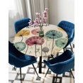 thumbnail image 5 of nqOlkjepod Spring Floral Round Tablecloth, Fitted Table Cover with Elastic for 45"-54" Round Tables, Modern Abstract Art Rustic Flowers Table Cloth Outdoor Dinning Party Waterproof Tablecloths, 5 of 6