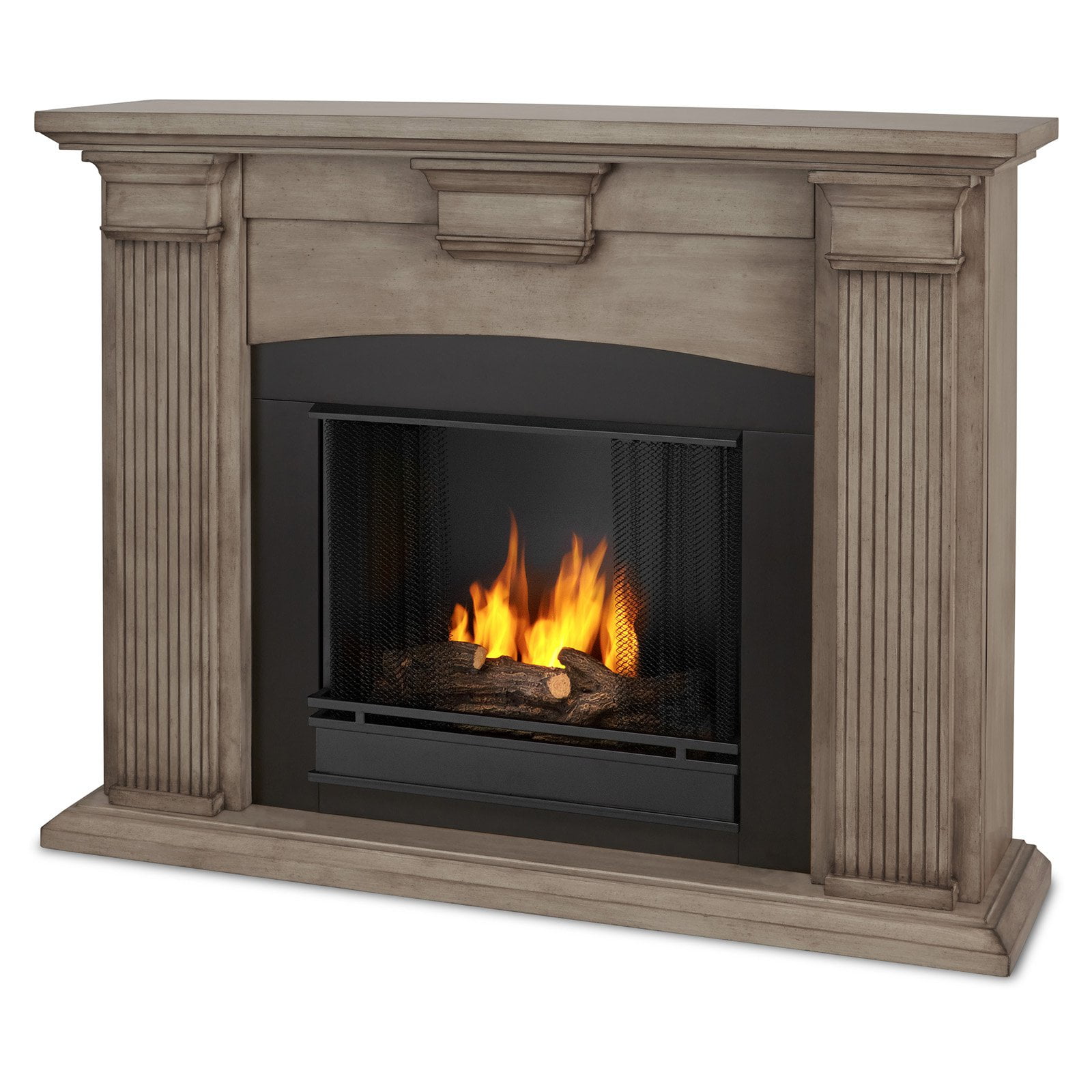 Real Flame Adelaide Indoor Gel Fireplace in Dry Brush White