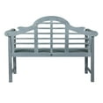thumbnail image 5 of Lutyens 51.2" 3-Seat Arched 600-Lbs Support Acacia Wood Outdoor Garden Patio Bench, Gray, 5 of 8