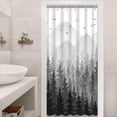 thumbnail image 5 of Black Misty Forest Shower Curtain Gray Ombre Nature Tree Plants Shower Curtains Fabric Waterproof Mountain Shower Curtain Sets for Bathroom Bath Decor (Black, 36'''' × 72''''), 5 of 6