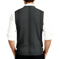 thumbnail image 5 of Vests for Men Cable Knit V-Neck Sleeveless Sweater Button Down Cardigan Fall Winter Business Casual Dark Gray 3XL, 5 of 7