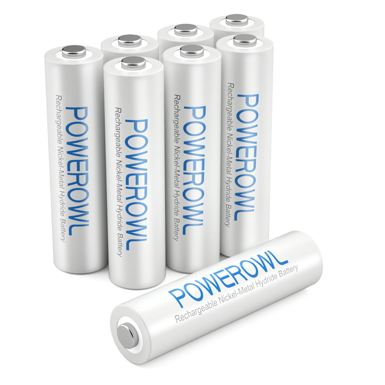  Rechargeable AA Batteries with Charger, POWEROWL 8