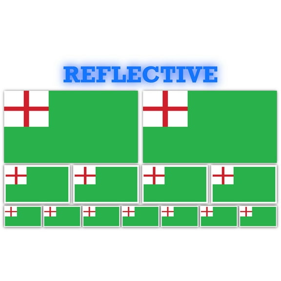 13 Pack Salem Green Ensign Flags | (x2) 4x2 inch, (x4) 2x1 inch, (x7) 1x.5 inch flag stickers | Country State Flags Pack Stickers for Cars, Trucks, Laptops, Bikes, Toolboxes