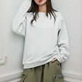thumbnail image 2 of VISALY Pullover Crewneck Sweatshirt Tunic Sweatshirt Oversized Sweatshirts Hoodies Crewneck Sweaters Casual Tops Comfy Fall 2025 Casual Sweaters Winter Sweatshirts Fashion Sweatshirt Light Ashy S, 2 of 9