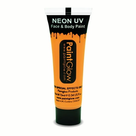 PaintGlow Neon UV Reactive Face & Body Paint 10ml Liquid Makeup, Sunshine