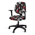 thumbnail image 3 of Chririnla Skull Red Bottle Print Office Computer Chair Covers Removable Split Stretchable Seat Cover for Friends, Anti-Slip Anti-Dust Desk Chair Cover for Gaming Chairs, 3 of 8