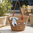 thumbnail image 1 of Bolso tote mujer, bolso mano tejido estilo boho para actividades al libre, , ir al trabajo o para el día a día. Caqui, 1 of 10