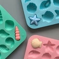 thumbnail image 5 of Seashell Mold, 2 Pack Ocean Silicone Mold, Marine Theme Seashell Conch Starfish Molds For Candy Chocolate Cake Decorations, 5 of 9