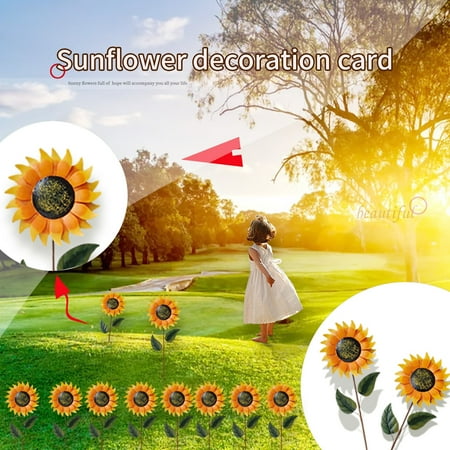 

Krqap Accessories Wrought Iron Sun Flower Plug-In Courtyard Villa Lawn Gardening Landscape Small Tool Kit