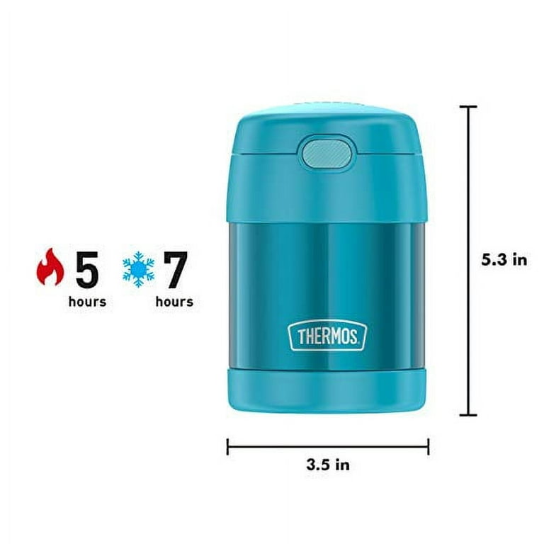 THERMOS FUNTAINER 10 Ounce Stainless Steel Vacuum Insulated Kids Food Jar  with Folding Spoon, Teal