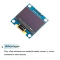 thumbnail image 4 of Módulo de pantalla OLED LCD de 0.96 pulgadas de Uxcell con 4 pines soldados, pantalla de 128x64, comunicación I2C IIC, color de pantalla azul, 4 of 6