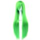 thumbnail image 2 of Zhuge Pelucas de cabello natural liso de 80 cm de largo para cosplay con flequillo, peluca colorida para fiesta de disfraces de Halloween para niña (verde manzana), 2 of 5