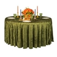 thumbnail image 4 of Olive Green Velvet Tablecloth 132 Inch Round for Wedding Reception, Party, Banquet, Bridal Shower, 4 of 5