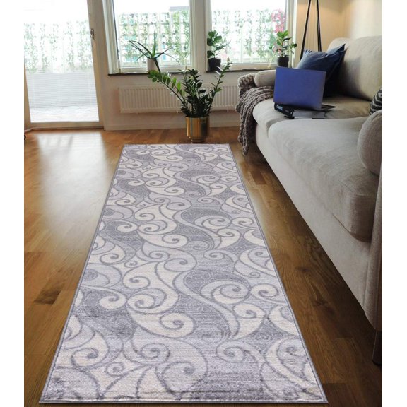 Swirls Rugs/Luxury Livingroom Modern Soft/Smooth-Silver/Gray/White