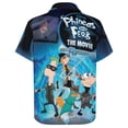 thumbnail image 4 of Phineas And Ferb Mens Hawaiian Shirt Loose Fit Shirts - Short Sleeve And Button Down Hawaiian Shirt for Men with Pocket, 4 of 7