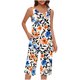 thumbnail image 2 of Conjunto de Verano para las Mujeres Casual Impreso sin Mangas Cuello Redondo Y Pantalones Recortados de Dos Piezas, 2 of 7