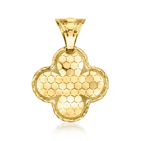Ross-Simons Italian 18kt Yellow Gold Honeycomb Clover Pendant, Women's, Adult