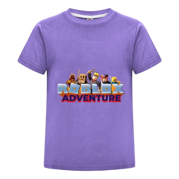 Playera Gamer de Roblox con Personajes, Camiseta Infantil de Algodón, Ropa Casual para Niño Fanático del Videojuego, Fresca y Suave