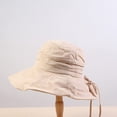thumbnail image 6 of CoCopeaunts Wide Brim Bucket Hat Ladies Summer Sun Hat for Women Girls Travel Beach Casual Banquet Fisherman Hat Bow Drawstring, 6 of 8