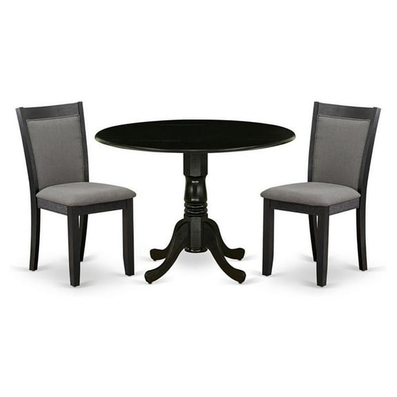 Atlin Designs 3-Piece Wooden Dining Set in Dark Gotham Gray/Black