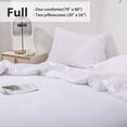 thumbnail image 5 of LUCKYBULL Seersucker Comforter Set 3 Pieces Full Textured Comforter Set 100% Soft Washed Microfiber Lightweight Bedding Set for All Seasons, White 79''x90'', 5 of 8