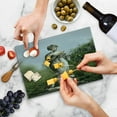 thumbnail image 5 of Architecture Cutting Board, Sculptured Greenery on the Grounds of Achillion Palace Corfu Island, Decorative Tempered Glass Cutting and Serving Board, Small Size, Green Beige, by Ambesonne, 5 of 5