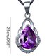 thumbnail image 2 of Collar de plata con colgante morado de amatista en forma de gota, cadena hasta la clavícula para mujer, 2 of 4