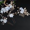 thumbnail image 3 of Peineta de hojas doradas, accesorio para el cabello, accesorio para el cabello hecho a mano, peine con flores insertadas, accesorio para el cabello, accesorios para novias, 3 of 6