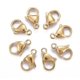 thumbnail image 1 of 10 broches de langosta de acero inoxidable 304, broches de gatillo tipo loro, conectores chapados en oro de 18 quilates., 1 of 4