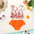 thumbnail image 2 of Happy Town Baby Girl Swimsuit Ruffle Two Pieces Swimwear Toddler Girl Rash Guard Beach Bikini Bathing Suit, 2 of 7