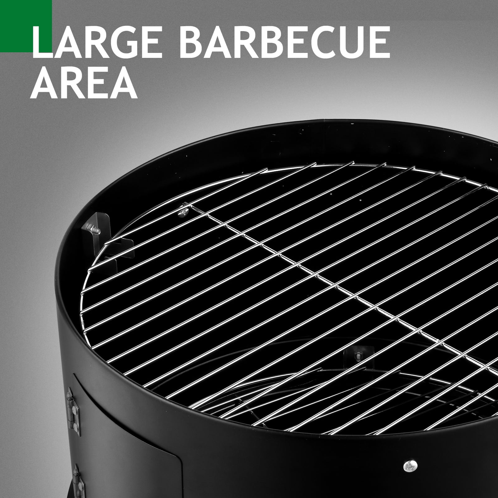 Seizeen 16" Smoker Outdoor 3-in-1 Charcoal Grill, Portable BBQ Grill Fire Pit Combo Double-layer  Design