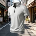 thumbnail image 5 of VgaVtl Polo for Men Summer Short Sleeve Golf Everyday Zip-Up Color Block Casual Collared Tee Shirts for Men, 5 of 5