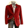 thumbnail image 1 of blazer de Noël pour Hommes, Veste d'Arrivée Moderne à Col Cranté pour Fête de Noël, Tenue d'Affaires Formelle, 1 of 3