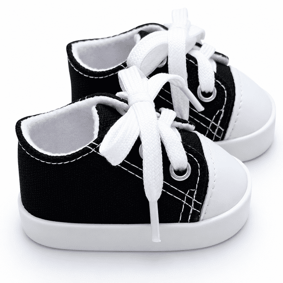 MBD® 18 Inch Doll Shoes- Black Weighted Canvas Tennis Shoes- Sneakers for 18 Inch Fashion Dolls- Fits Kennedy and Friends Dolls