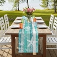 thumbnail image 4 of Table Runners 72 Inches Long Dress Scarves, Teal Coastal Beach Farmhouse Kitchen/Dining Table Runner, Coffee Tablerunners, Nautical Starfish Coral Vintage Wooden 13x72 Inch, 4 of 9