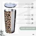 thumbnail image 3 of Leopard Print Tumbler, Cheetah Cup with Lid and Straw, 20 Oz Stainless Steel Insulated Water Bottle Coffee Mug, 3 of 6