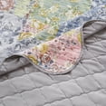 thumbnail image 4 of Greenland Home Fashions Emma Traditional Patchwork Floral Quilted Bedspread Set, 3-Piece Jumbo Queen, Gray, 4 of 10