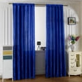 thumbnail image 3 of 1 Cortina De Ventana De Satén Puro Para Habitación, Cortinas De Medio Sombreado (Azul Real), 3 of 3
