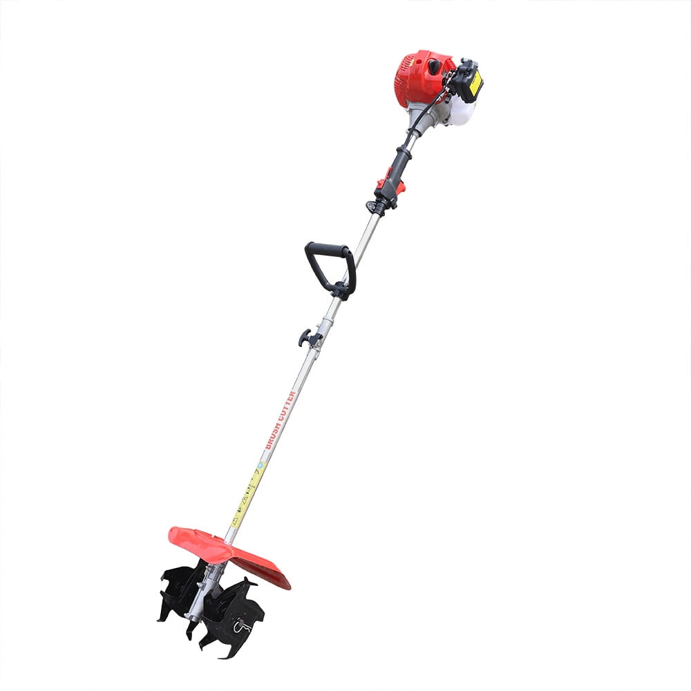42.7CC Handheld Tiller Cultivator Garden Tilling Machine Gas Powered Engine Weeding Tool for Garden Farm Cutting Grass