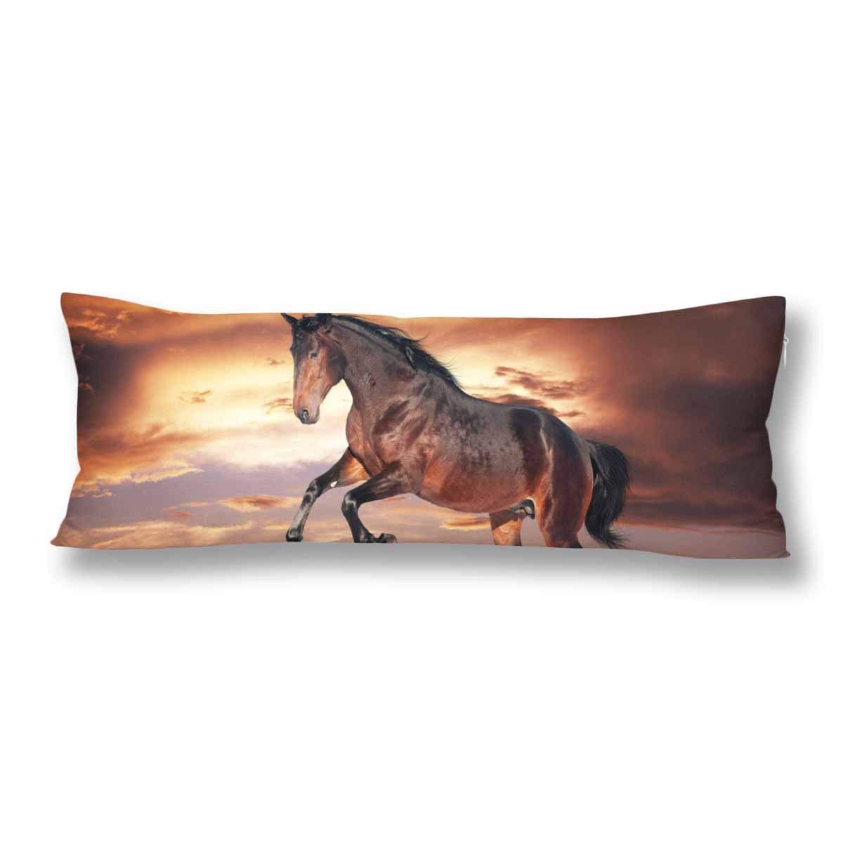 Gckg Brown Horse Running Body Pillow Covers Pillowcase 20x60