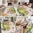 thumbnail image 5 of 5'x7' Area Rugs for Living Room Bedroom, Spring Truck Floral Washable Rug Carpet Runner Indoor Outdoor, Watercolor Garden Flowers Butterflies Beige Non Slip Floor Mats Area Rug for Kitchen, Nursery, 5 of 8