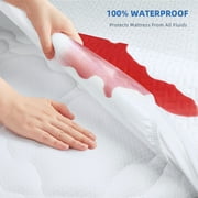 VANI 100% Waterproof Mattress Protector, Breathable Cooling Bamboo 3D Air Fabric Mattress Cover, Soft Noiseless Bed Cover, Machine Washable, 8-21'' Deep Pocket (California King)