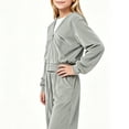 thumbnail image 6 of HAOTAGS Girls 2-Piece Tracksuit Set Zip-Up Cropped Jacket and Wide-Leg Pants Casual Sporty Loungewear Outfit Gray Size 5T, 6 of 6