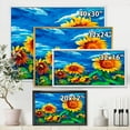 thumbnail image 4 of Designart 'Sunflowers Field Under A Bright Blue Sky' Traditional Framed Canvas Wall Art Print, 4 of 5