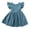 Z-04Blue, variant on Coerni Toddler Girls Flutter Sleeve Cotton Linen Dress Square Neck Baby Cute Backless Dress Plain Summer A Line Casual