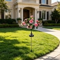 thumbnail image 4 of Solar Powered Garden Stake Light, 27.5in Outdoor Artificial Azalea Lawn Light, Waterproof Metal Pathway Decor, 1-Pack, 4 of 7
