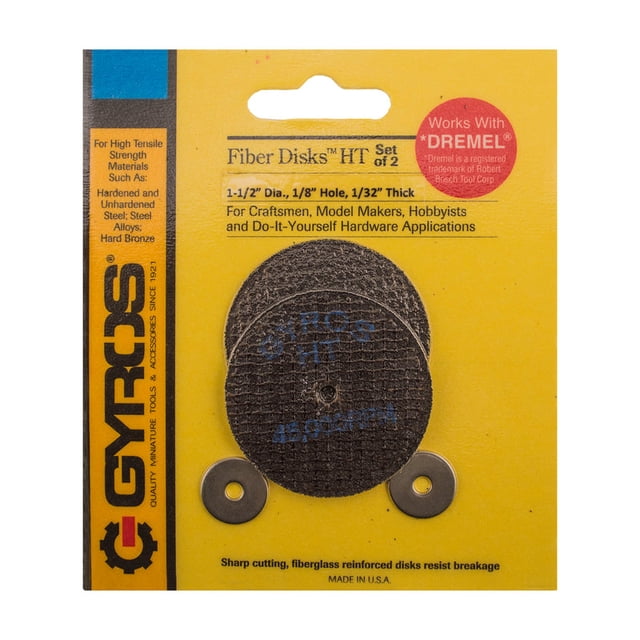 Disco de corte Gyros Tools Fiber Disks HT 3,8 cm de profundidad x 0,3 cm, 2 unidades