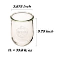 thumbnail image 2 of Frasco de vidrio WECK 745 tipo tulipán de 1 L, boca ancha con tapa, 2 of 7
